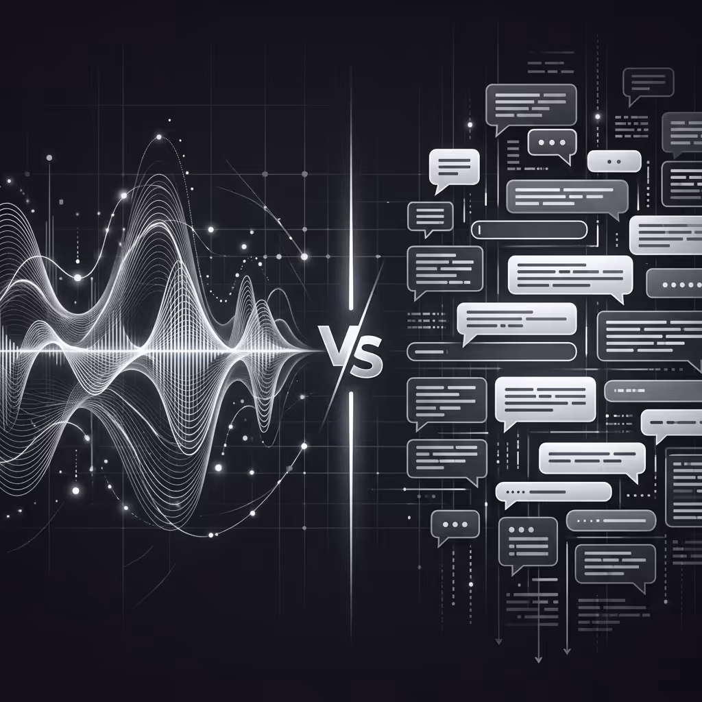 Voice agent vs chat agent comparison dashboard